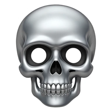 silver chrome scull sticker