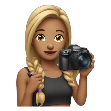a girl filming herself for her social media sticker