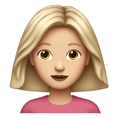 White girl with curtain bangs sticker