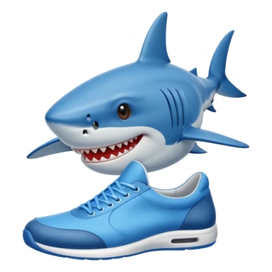 Shark emoji wearing shoes sticker