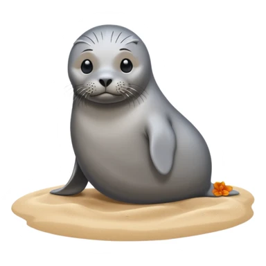 Seal on the beach sticker