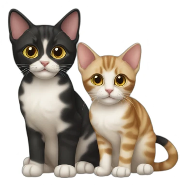 two-cats-bengali-cat-kitten-cat-black-together sticker