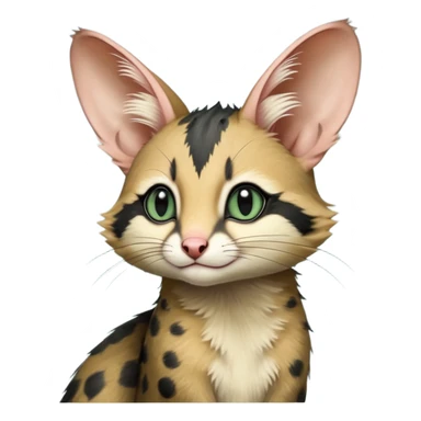 Dark-Green, black-pointed, soft natural realistic romantic vintage antique divine beautiful elegant pretty precious cute young youthful  Fakémon-Pokémon-opossum-feline-mouse-serval-caracal-chinchilla-Minccino-Cinccino-Meowstic-rodent-hybrid-creature with a big fluffy bushy tail (full body) sticker