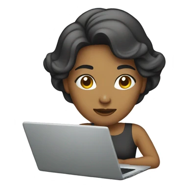 mujer editando en laptop  sticker