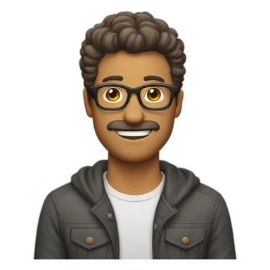 Hombre con gafas asustado pelo blanco sticker