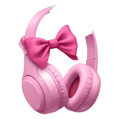 Soft pink headphones with pink bow sticker