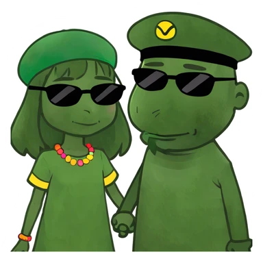 Diddy and a little girl holding hands sticker