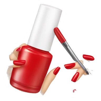 Red nails getting painted sticker