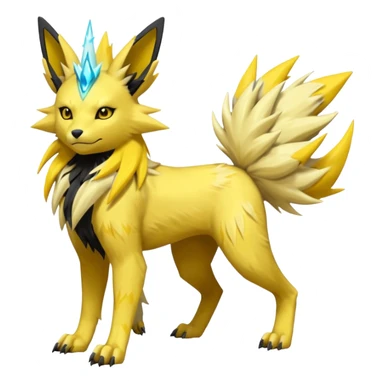 Feral Quadrupedal Digitigrade Luxray-Jolteon-Renamon-Manectric-fusion-hybrid-creature, full body  sticker