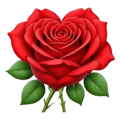 Red rose heart sticker