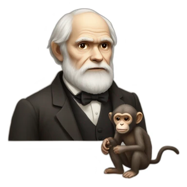 darwin with a monkey full body sticker
