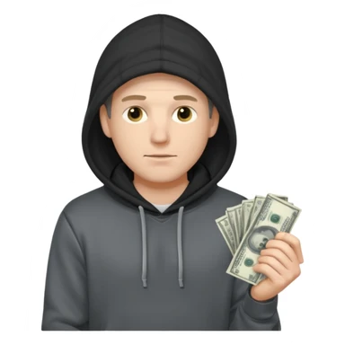 robber with a wad of money but he is white and in black/gray hoodiethis guy with money sticker