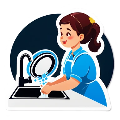 Washing dishes sticker