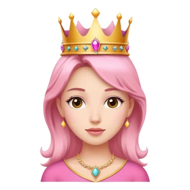 Attractive woman with crown on her head and pink outfit  sticker