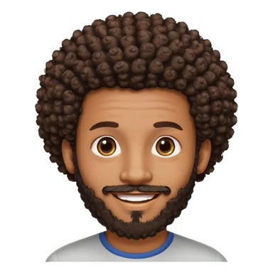 Medium brown skin man with beard and a tiny curly  Afro fade with dark dark brown eyes  sticker