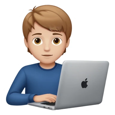 boy with laptop. sticker