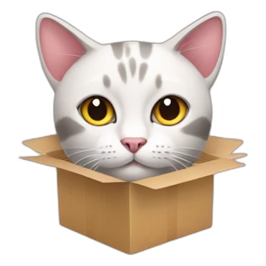 cat from gift box sticker