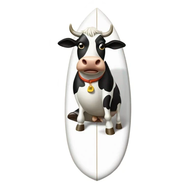 Cow surfing sticker