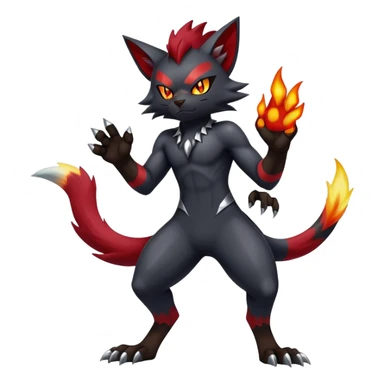Shiny Dark Badass Handsome Torracat-Zoroark full body sticker