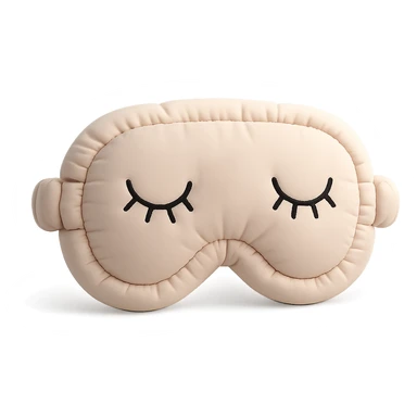 cute sleep eye mask with soft, plushy texture in cushion style sticker
