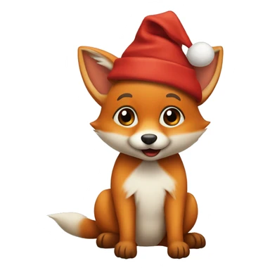 Baby Fuchs trägt weihnachtsmütze sticker