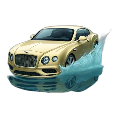 a bentley sinking in water sticker