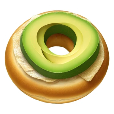 Bagel with avocado realistic sticker