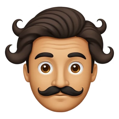 a guy with a black, bushy, twirly mustache. sticker