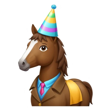Horse with party hat sticker