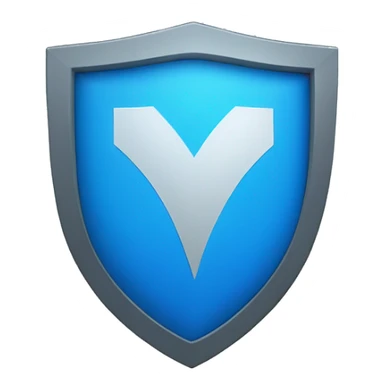 blue shield with a checkmark sticker