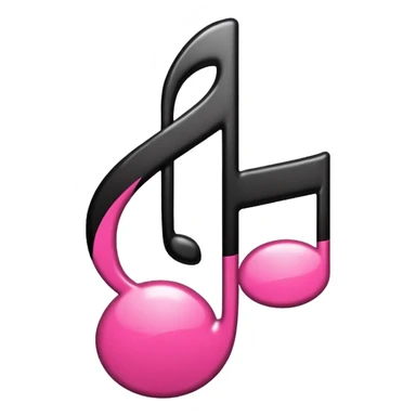 BLACKPINK-inspired black and pink music note emoji sticker