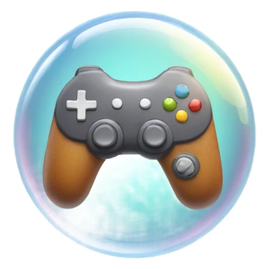 game controller in a bubble sticker