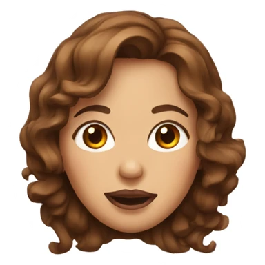 Woman with wavy brown hair sticking tongue out sticker