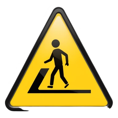 Caution Sign – yellow triangle, Subway Sign. sticker