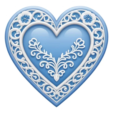 delicate lace pattern inside a heart sticker