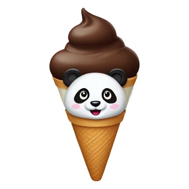 panda paws ice cream cone sticker