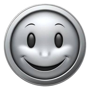 Silver coin smiley face sticker
