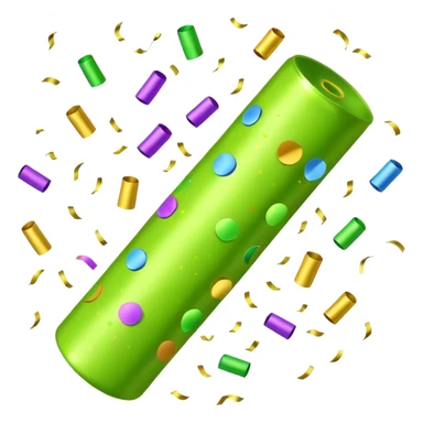 party popper lime green sticker