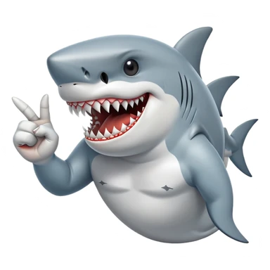 shark giving middle finger sticker
