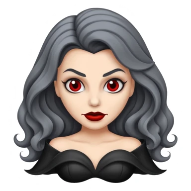 vampira com a cor de pele cinza, cabelo ondulados sticker