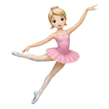 Una chica con vestuario de bailarina con las piernas flexionadas, el dedo índice en la boca, el tren superior inclinado hacia la izquierda y con la cadera proyectada hacia la izquierda sticker