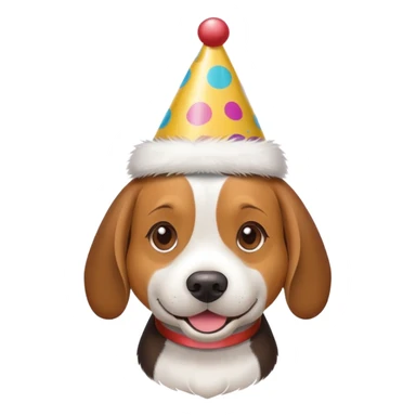 Beagle wearing party hat sticker