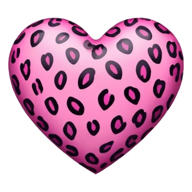 Leopard print heart with pink sticker