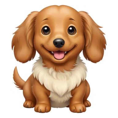 cream fluffy dachshund is happy sticker