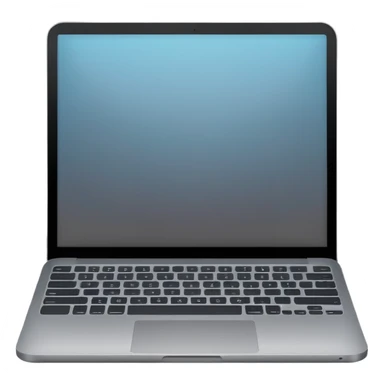 iOS-style emoji of a modern laptop. Smooth gradients, rounded shape, metallic look. Simple, clean, no background, balanced proportions. sticker