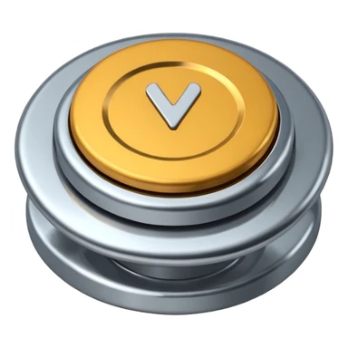 volume knob, straight on view sticker