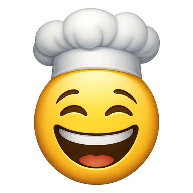 funny emoji with chef hat, remove background sticker