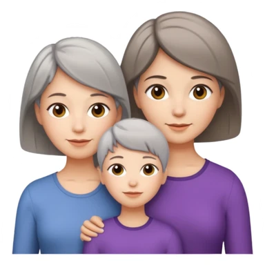 A mum with short Gray hair and her two adult daughters with Light brown hair sticker