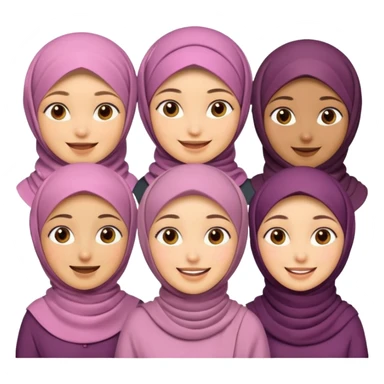 Group of happy hijabis  sticker