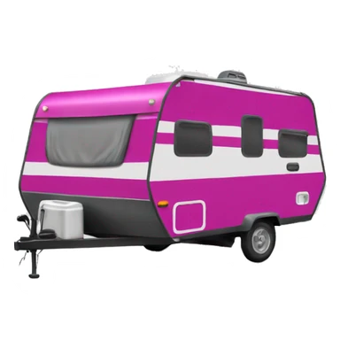 Realistic Magenta Camping Trailer. sticker